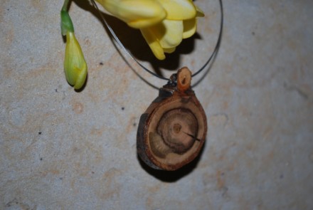 Collier mit Anhänger aus Lorbeer-Kirsch-Holz (CSLo1) Collier mit Anhänger aus Lorbeer-Kirsch-Holz (CSLo1)