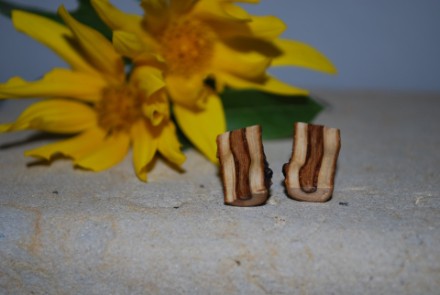 Ohrstecker aus dem Holz des Kirschlorbeer; Stecker Metall versilbert, nickelfrei (SHLo1) Ohrstecker aus dem Holz des Kirschlorbeer; Stecker Metall versilbert, nickelfrei (SHLo1)